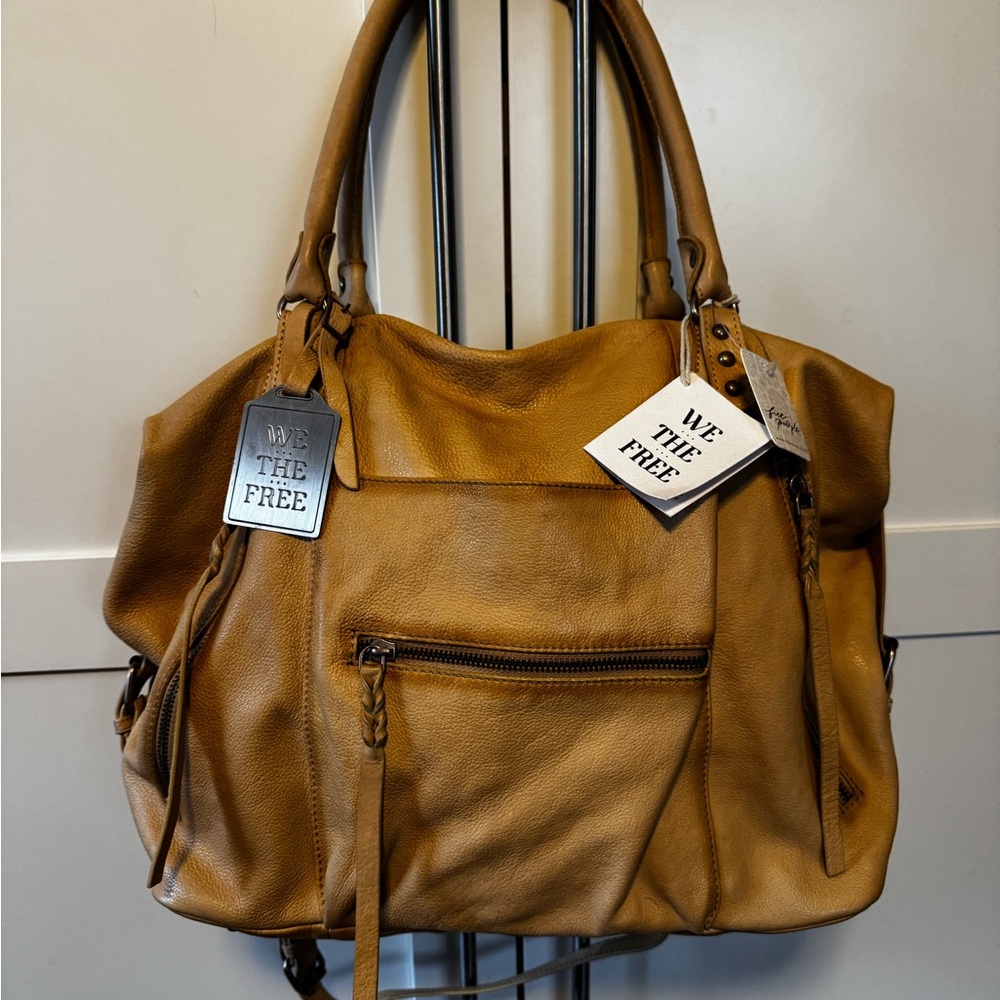 AUTHENTIC NWT We The Free EMERSON TOTE Italian Straw Free People